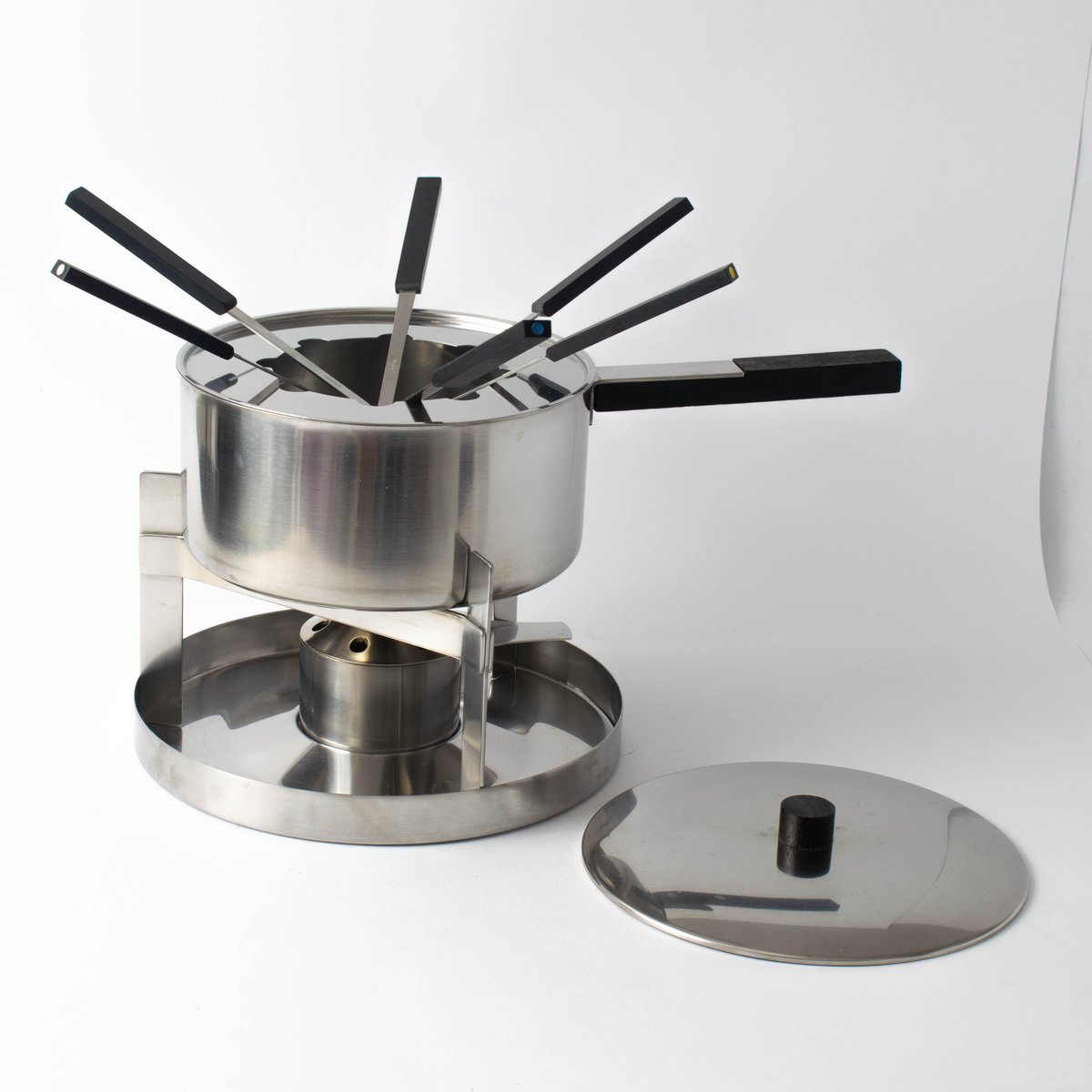 Vintage Stainless Steel Fondue Set by Peter Holmblad for Stelton, 1980s