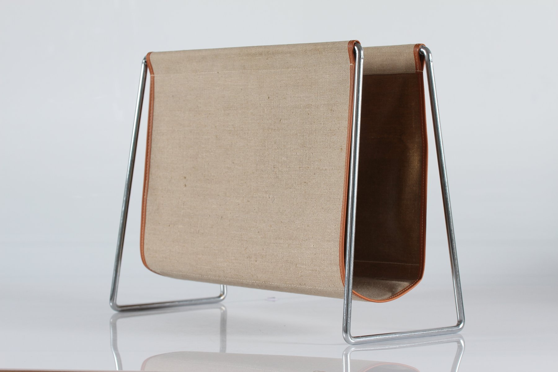 Canvas Magazine Rack Canvas and Steel Bachelor Magazine Rack by Verner Panton for Fritz ...