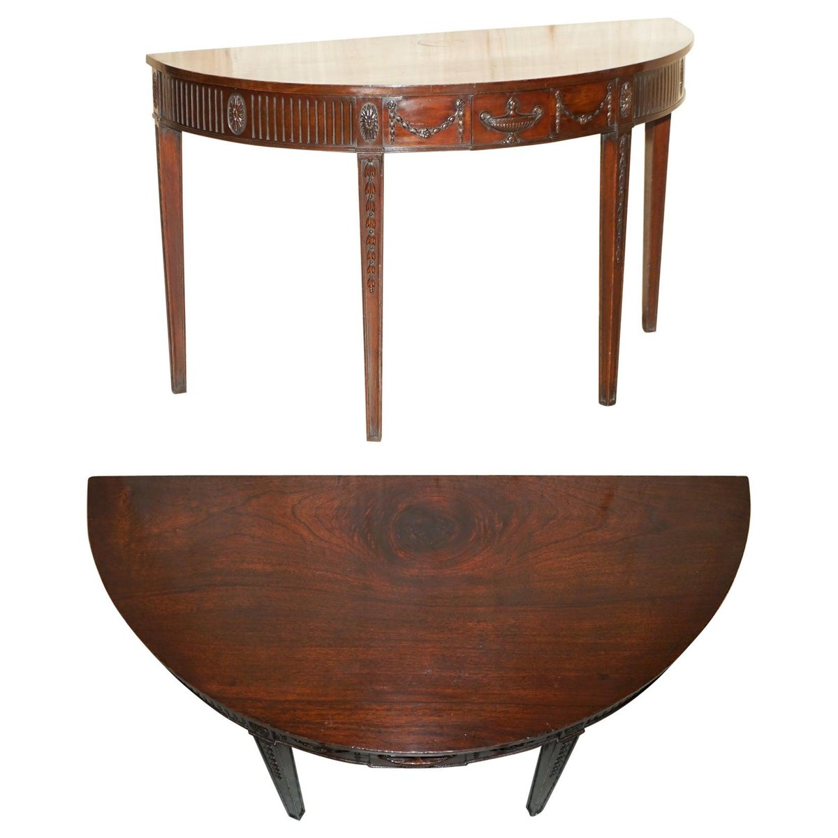 Table Console Adams Demi Line en Bois Dur Sculpté par Charles & Ray ...