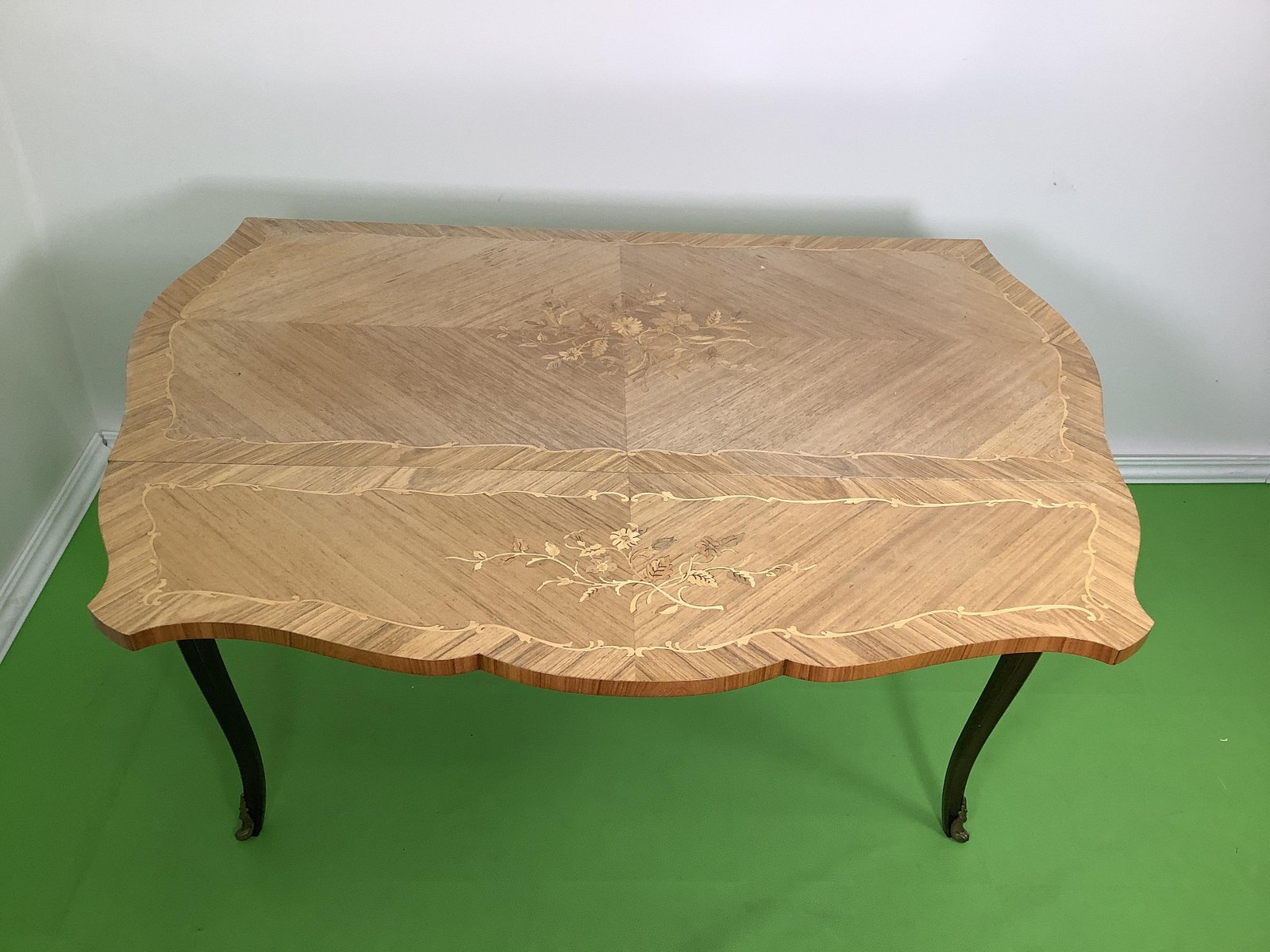 Large Rococo Style Coffee or Console Table with Intarsia, 1940s for