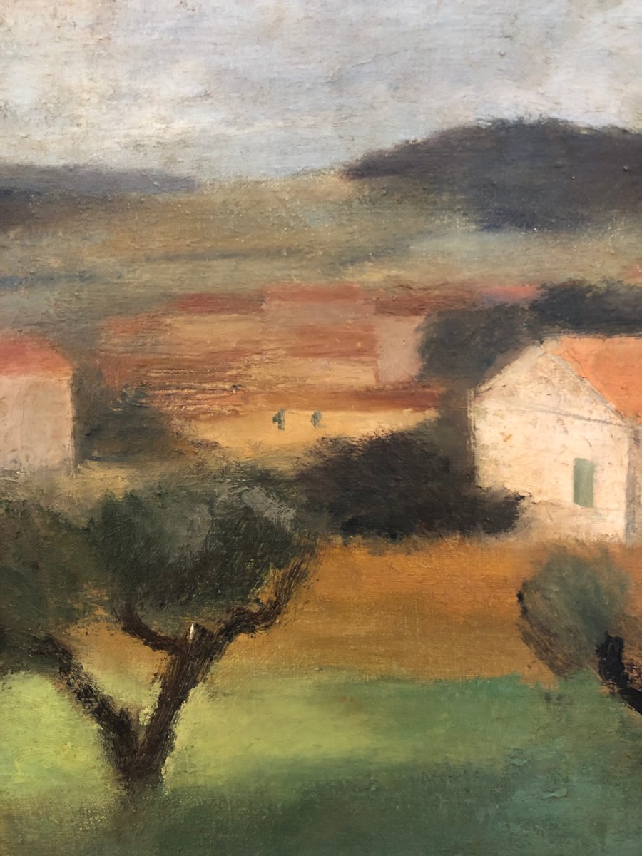 Maurice Louis Savin, Landschaft der Provence mit Olivenbäumen, 1920er