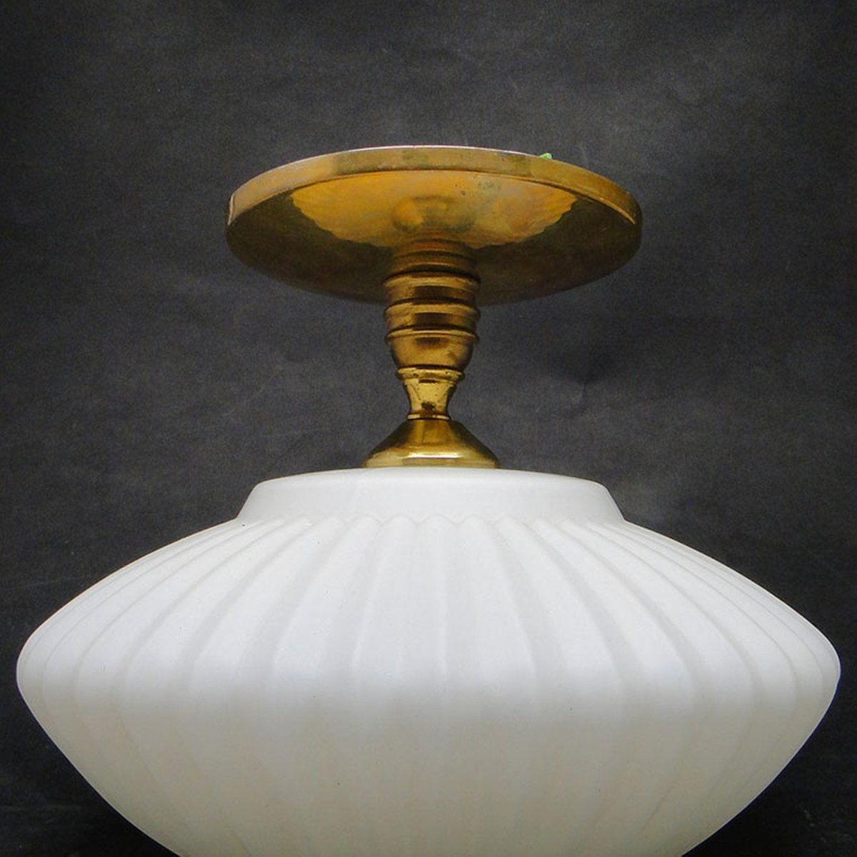 Qazqa Art Deco Pendelleuchte Pallon – Messing Mit Ozeanblauem Glas, 20 Cm, Dimmbar, E27