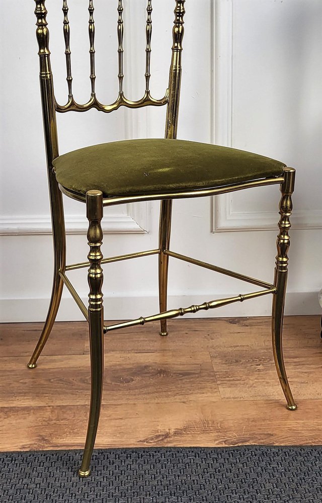 Italian Gilt Brass Chiavari Chair, 1970s for sale at Pamono