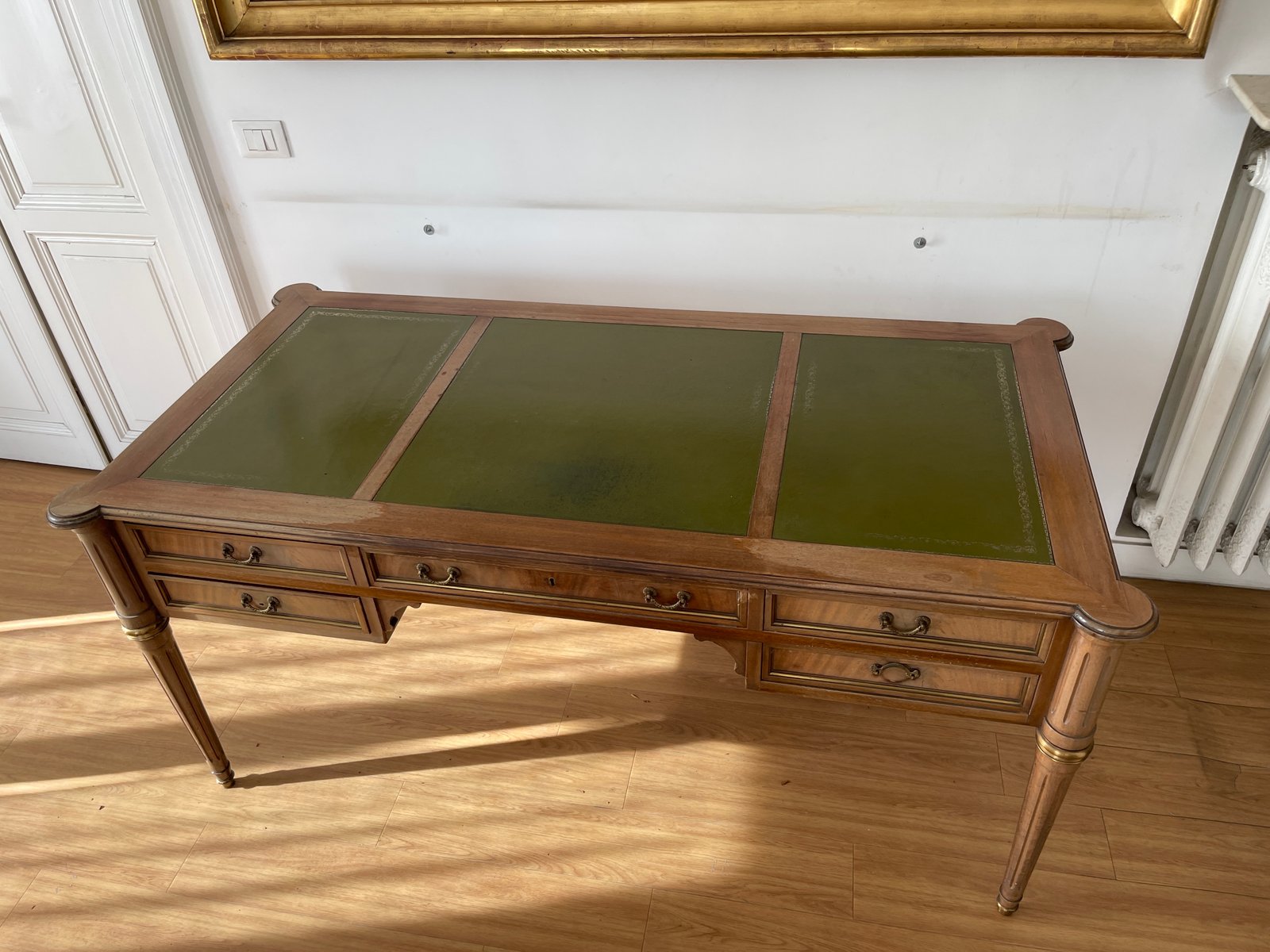 Writing Desk with Leather Top, 1960s for sale at Pamono