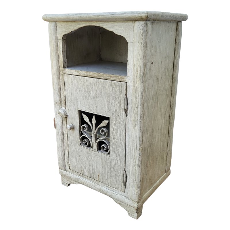 White Wooden Bedside Tables, Set of 2 for sale at Pamono