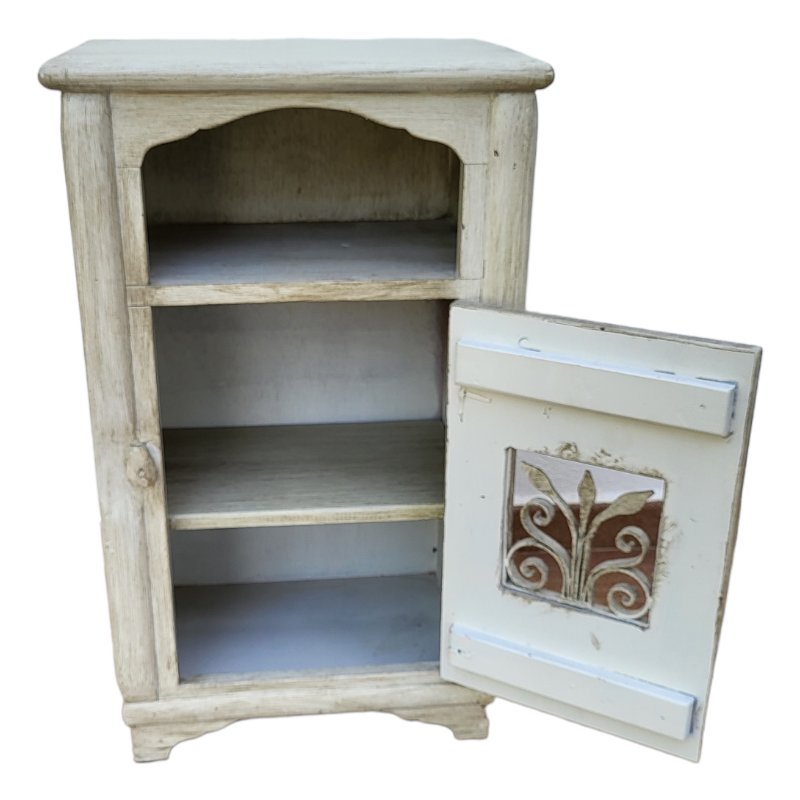 White Wooden Bedside Tables, Set of 2 for sale at Pamono