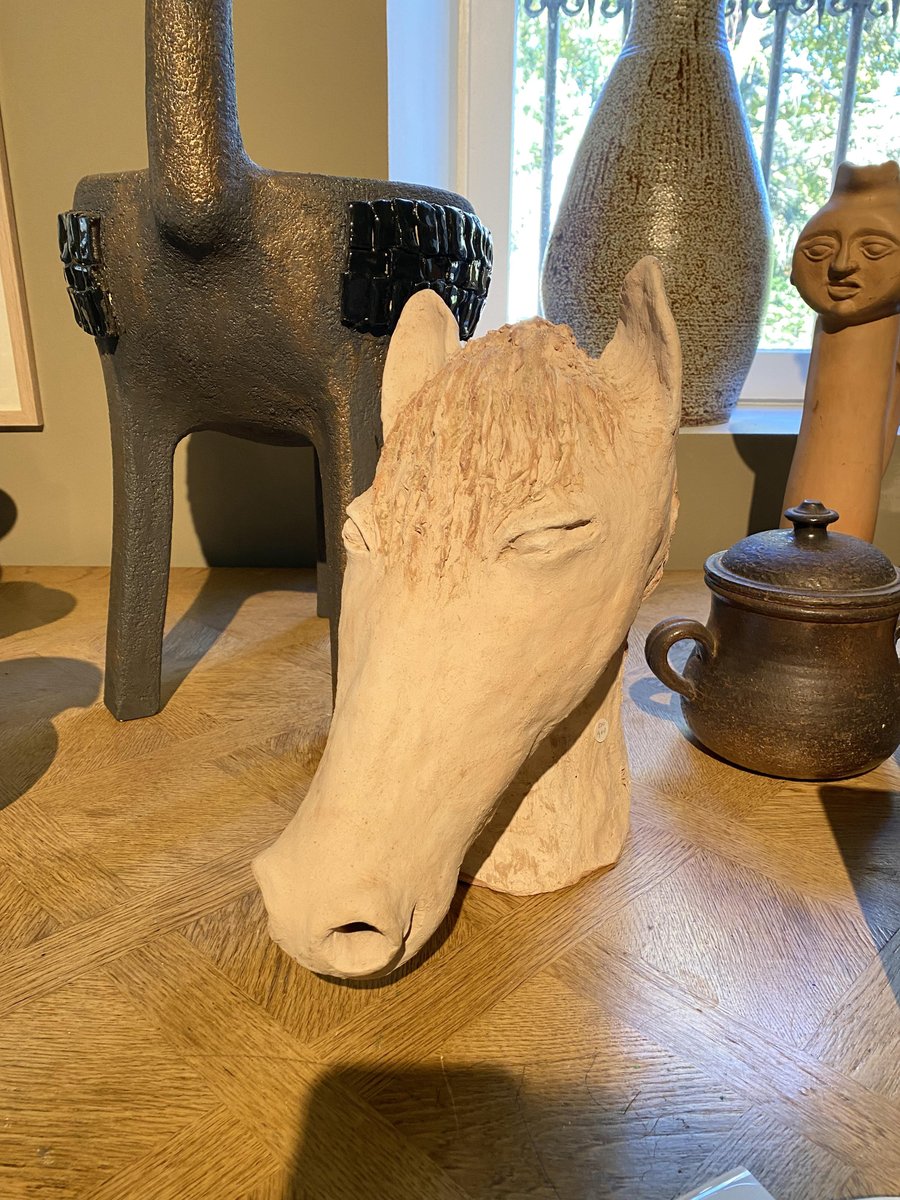 Ceramic Horse Head Sculpture for sale at Pamono