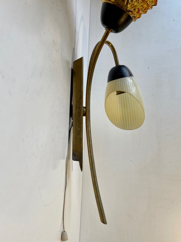 EOEO Vintage Wandleuchte Mit Blumen-Glas - 3-farbige LED Beleuchtung 2700K/4000K/5000K