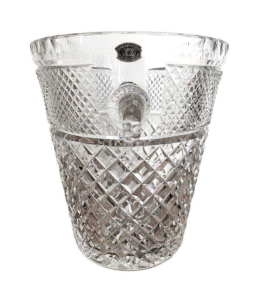 Champagne Bucket in Crystal with Glass Handles from Val Saint Lambert
