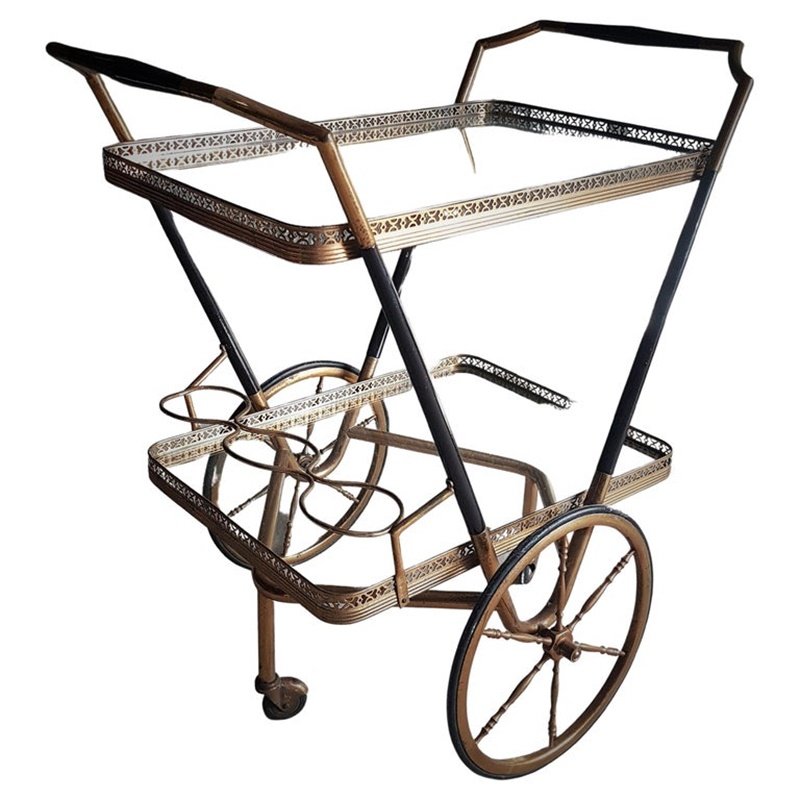 Chariot à Boissons Pliant En Bois - Style Mid-Century Modern - Années 50 - Fabriqué Au Royaume-Uni