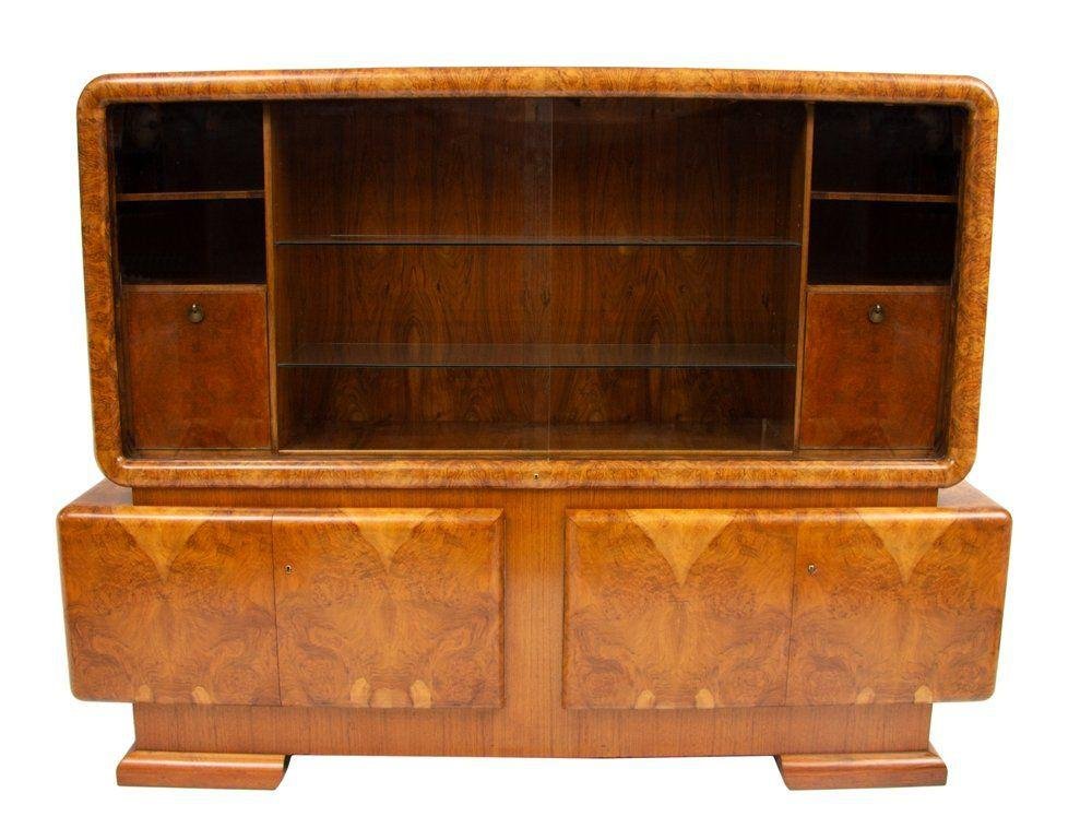 Britischer Art Deco Walnuss Wandschrank, 1930er bei Pamono kaufen