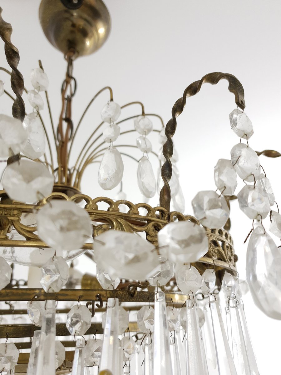 Hanging Crystal Prism Chandelier for sale at Pamono