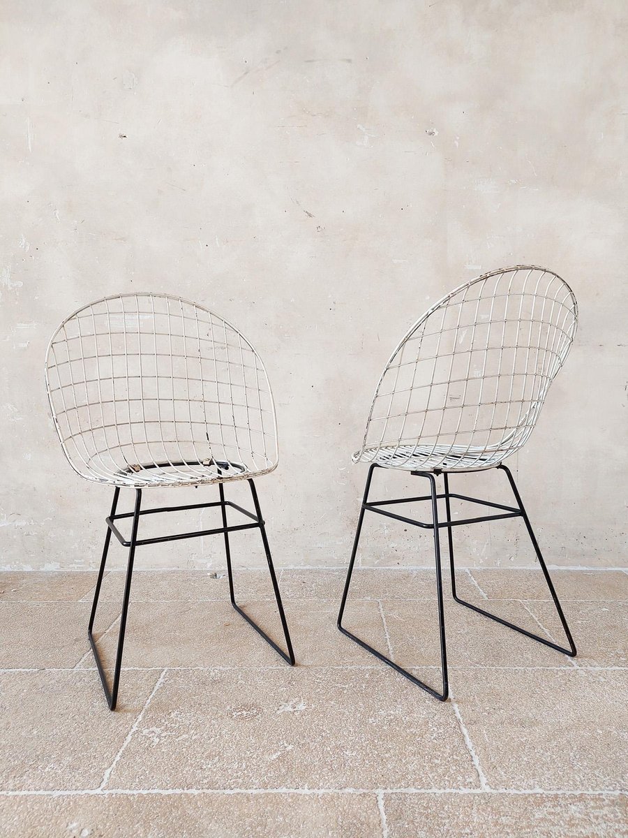Wire Chairs by Cees Braakman and Adriaan Dekker for Pastoe, 1957, Set