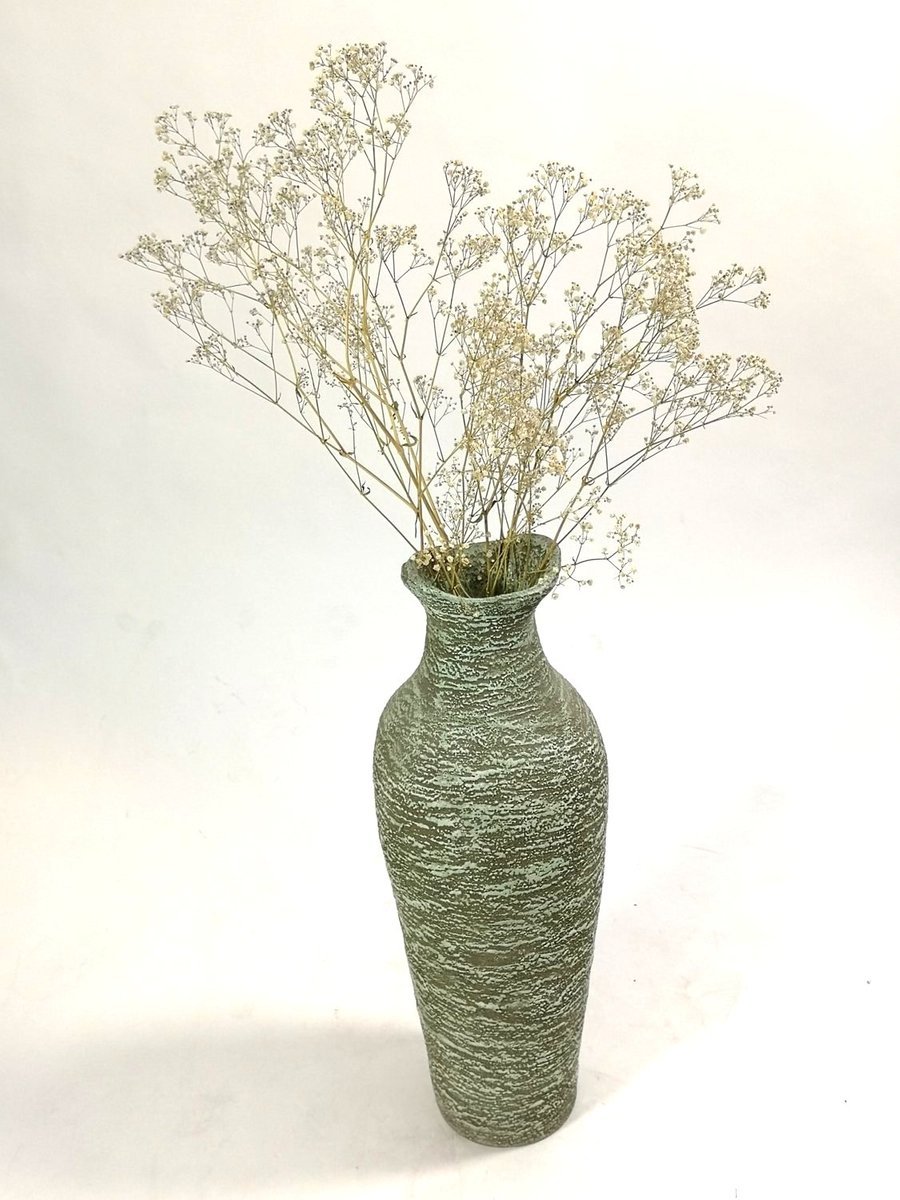 MidCentury Green Ceramic Floor Vase from Pesthidegkúti, 1970s for sale