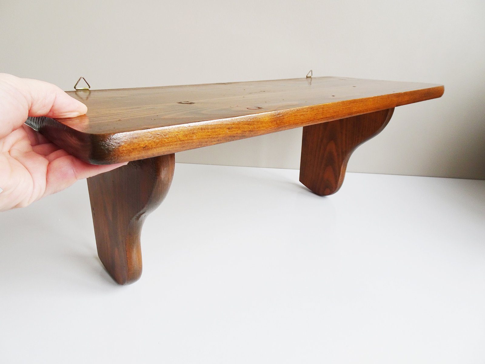 Honseadek Toilettenpapierhalter Retro-Stil - Wandregal Aus Holz Mit Eisenhalterung