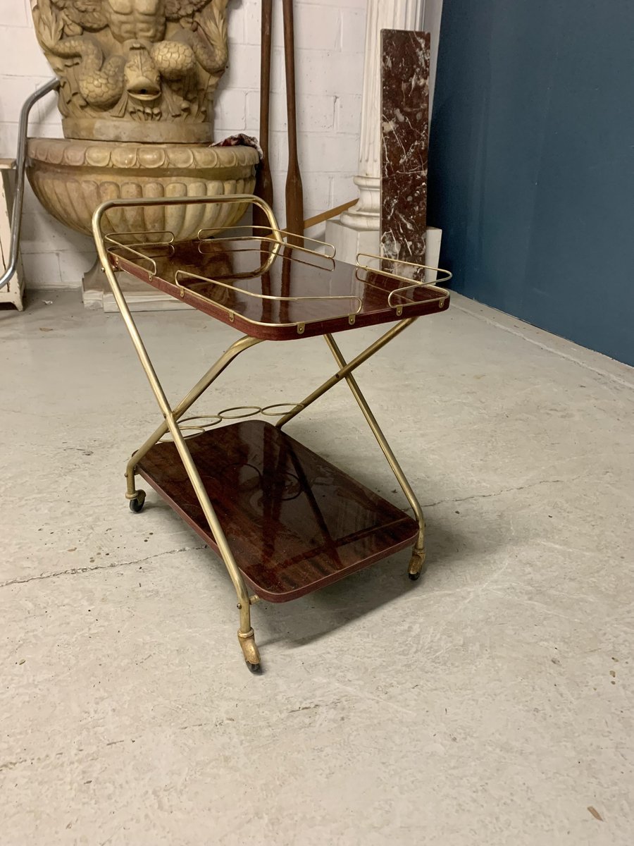 Vintage Serving Trolley with Bottle Rack for sale at Pamono