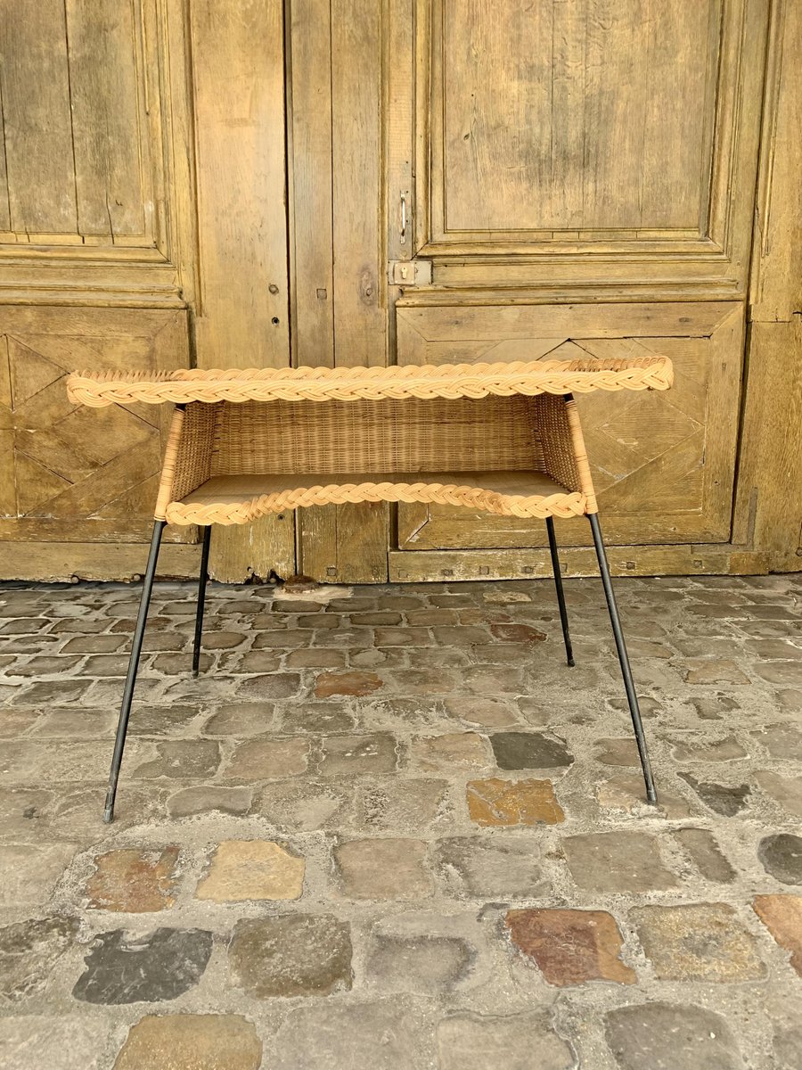 Vintage Wicker Desk, 1960s for sale at Pamono
