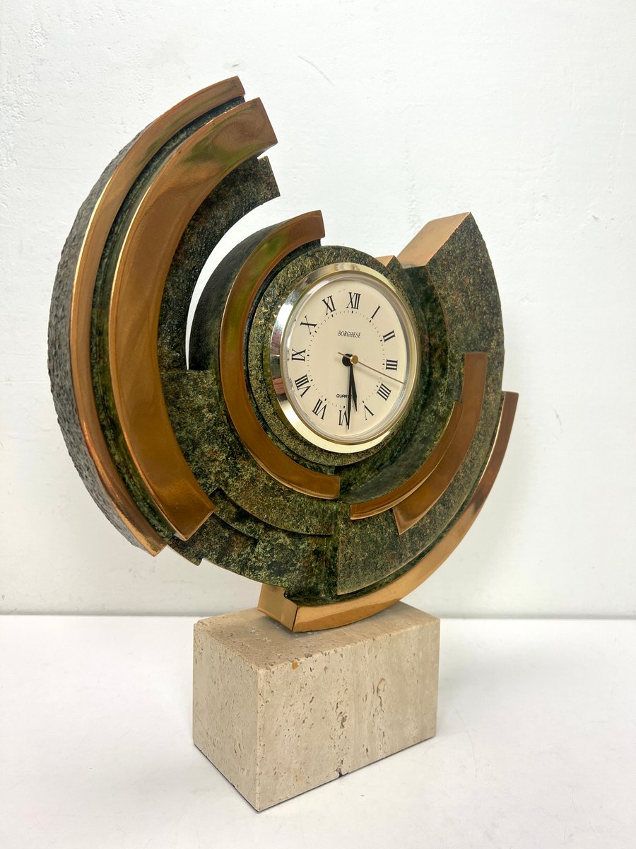 Brutalist Modern Art Clock from 1980s for sale at Pamono