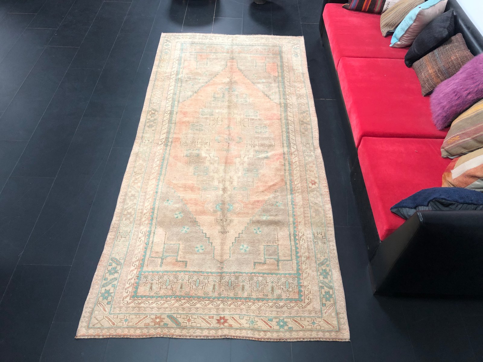 Antique Faded Wool Tribal Rug for sale at Pamono