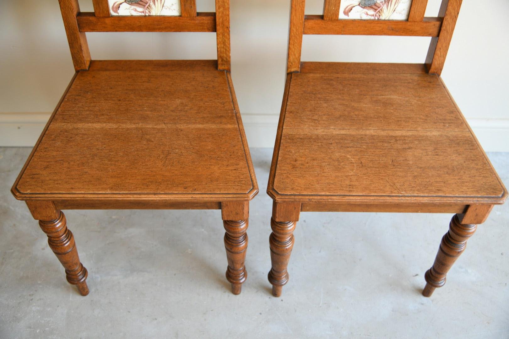 Victorian Oak Hall Chairs, Set of 2 for sale at Pamono