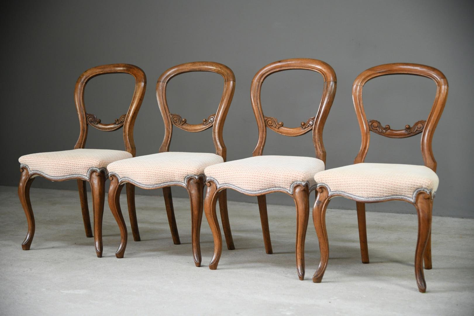 Victorian Balloon Back Dining Chairs, Set of 4 for sale at Pamono