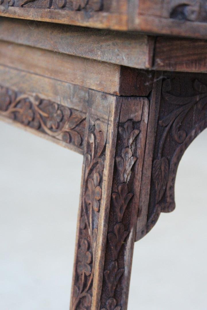 Indian Carved Teak Tray on Stand for sale at Pamono