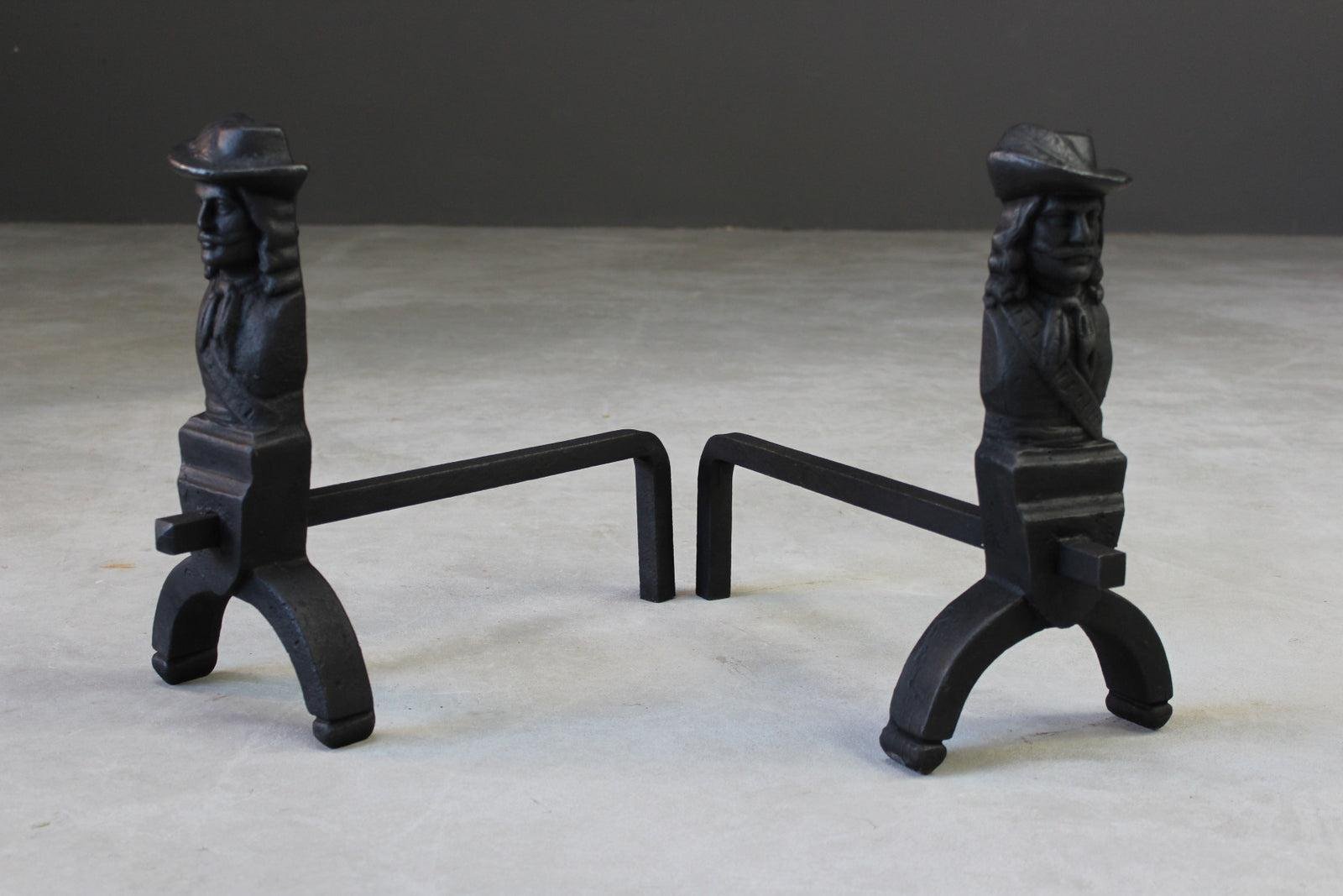 Cast Iron Fire Dogs, Set of 2 for sale at Pamono