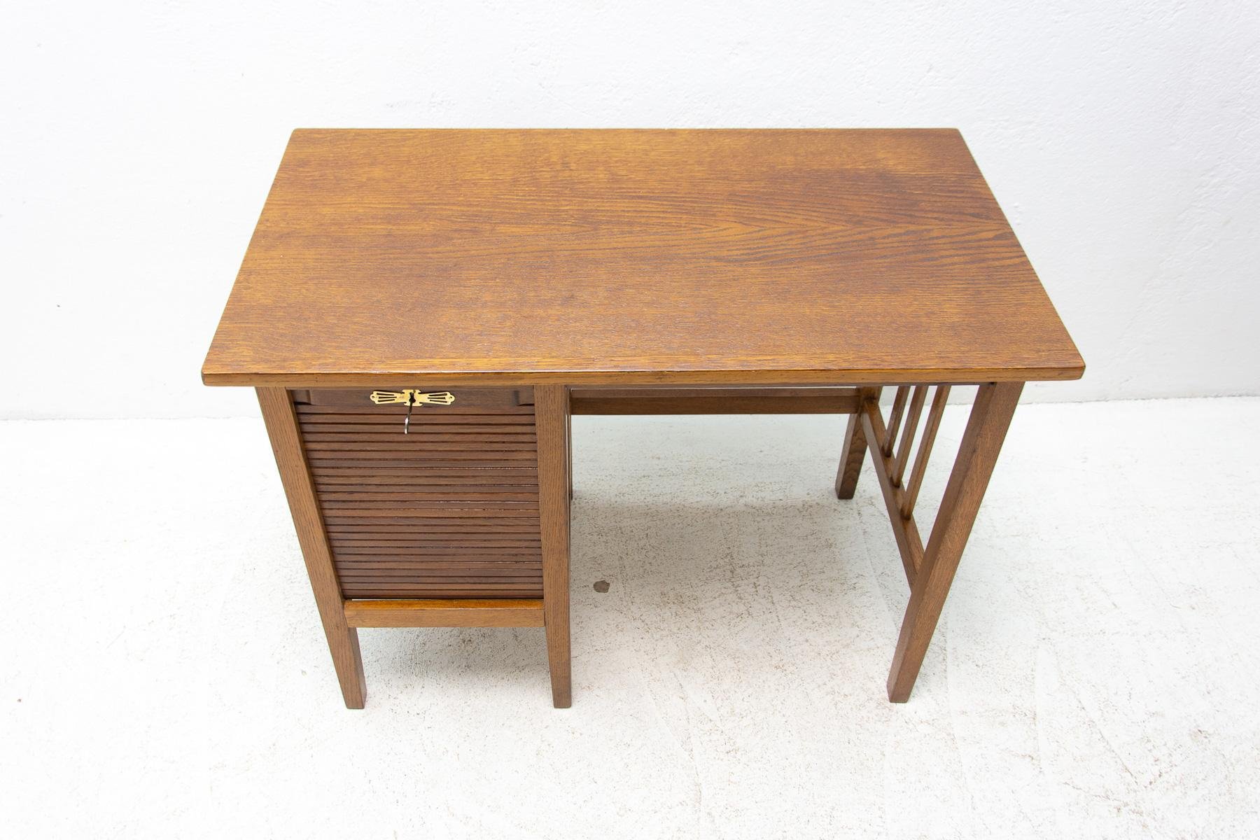 Antique Roller Blind Writing Desk, 1930s for sale at Pamono