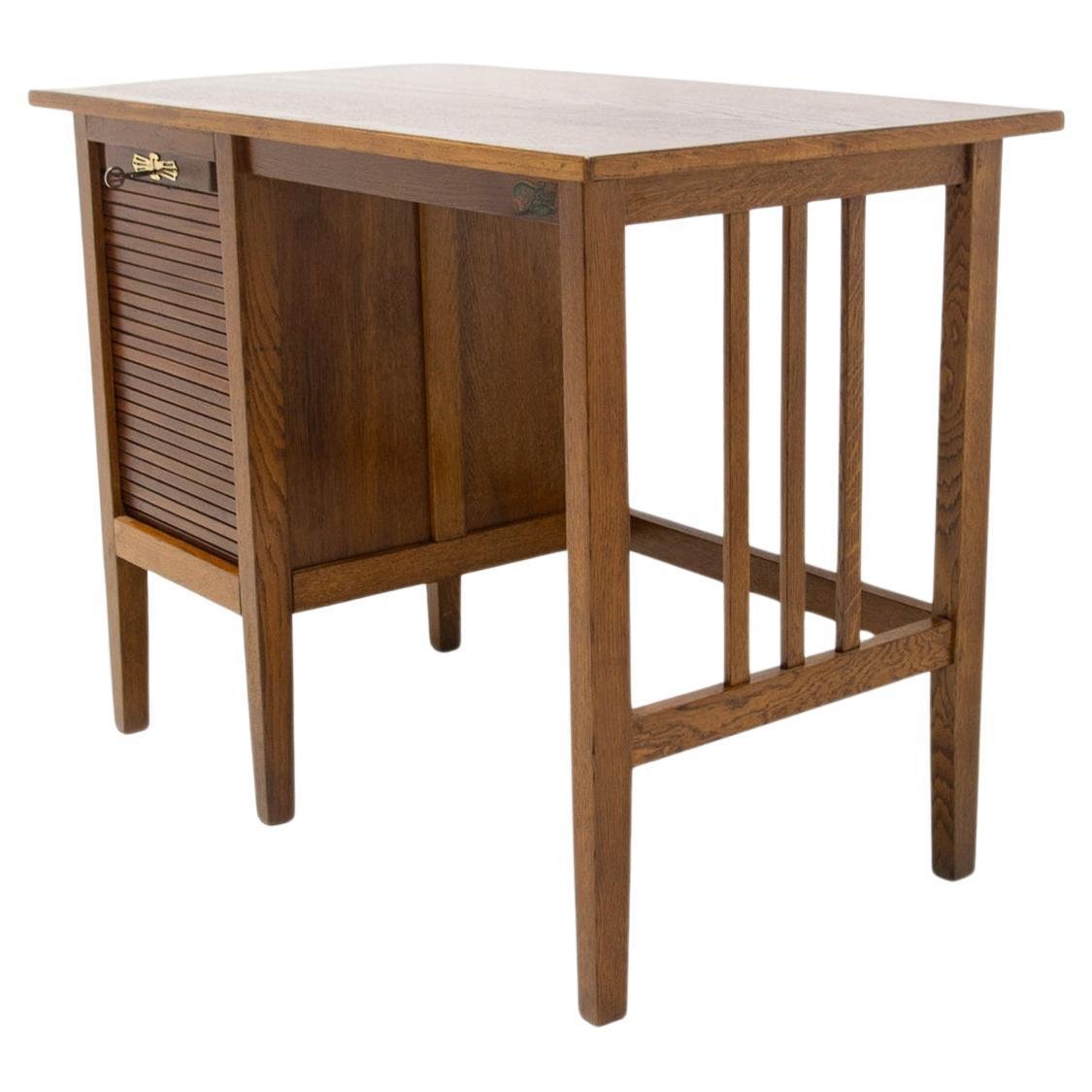 Antique Roller Blind Writing Desk, 1930s for sale at Pamono