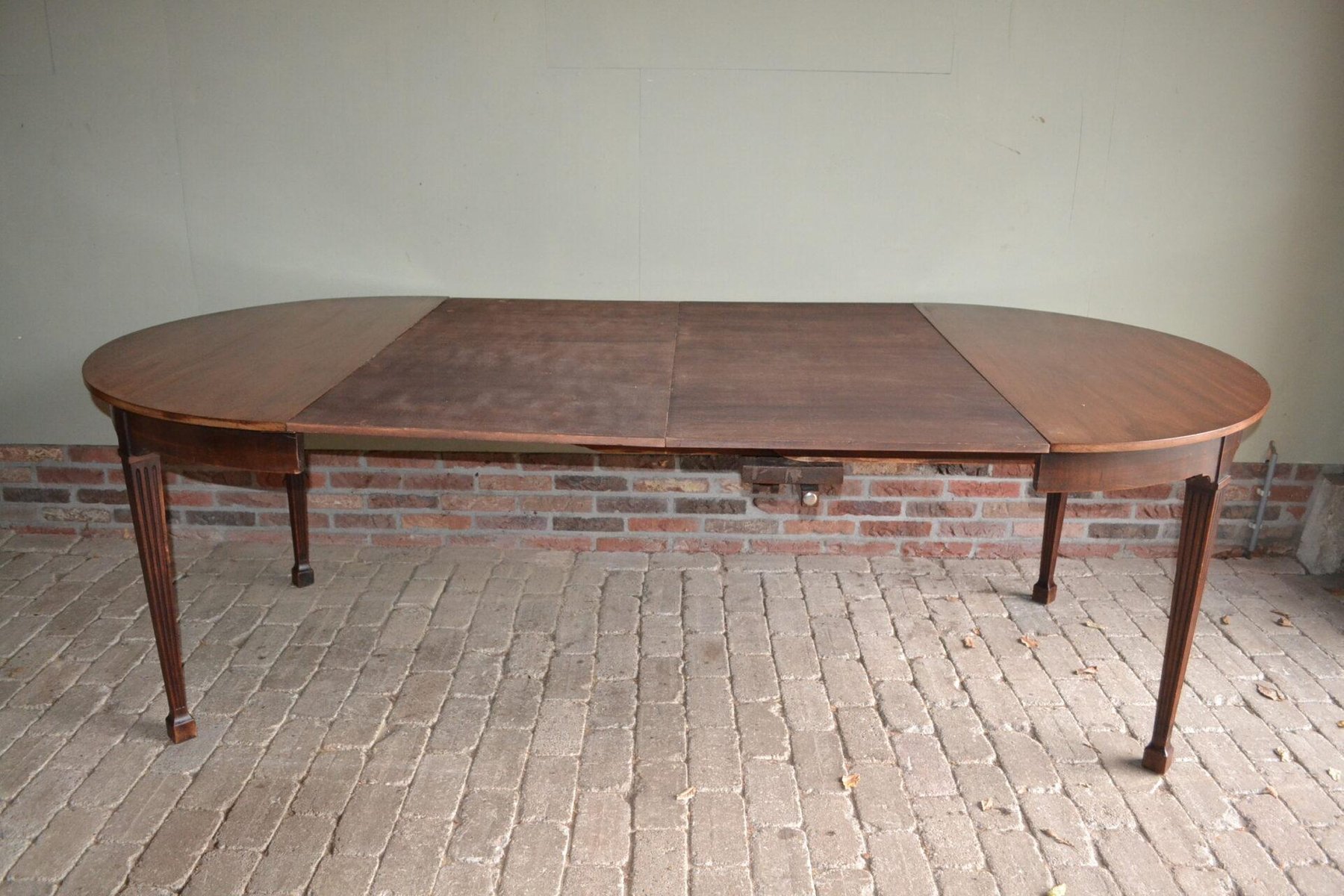 Antique Mahogany Art Deco Dining Table for sale at Pamono