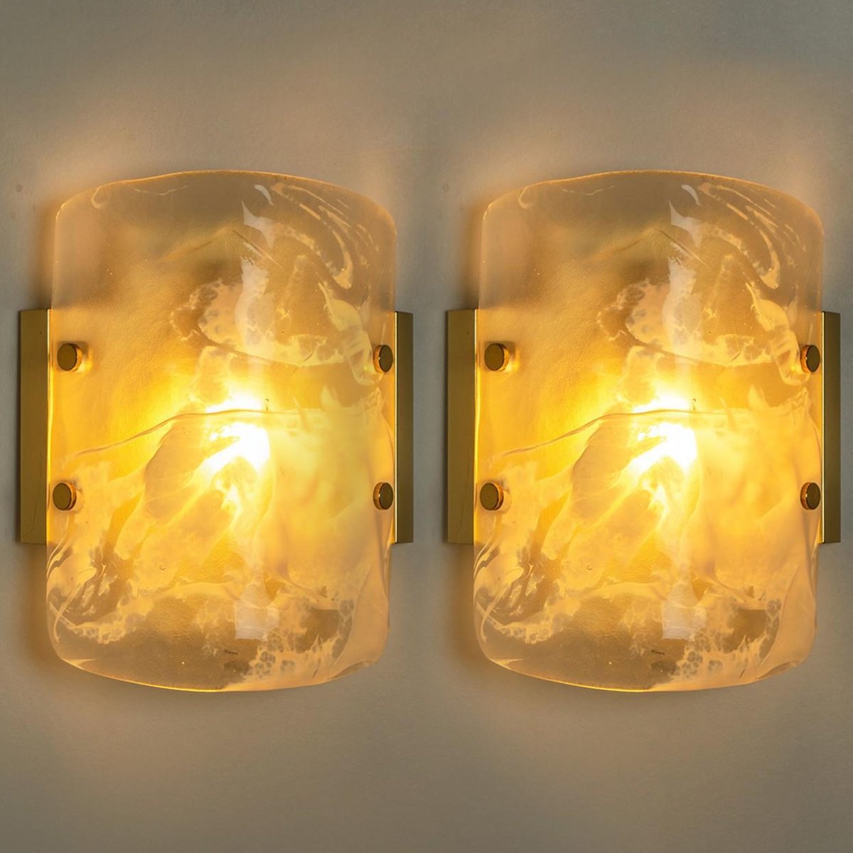 Marble & Murano Glass Wall Light Fixture from Hillebrand, 1960s for