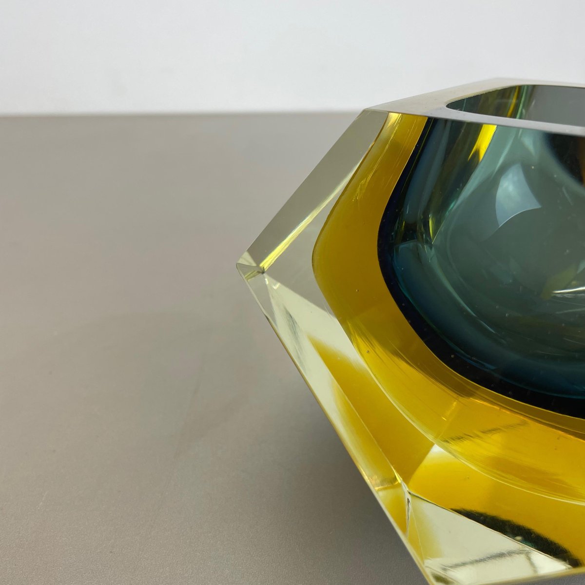 Sommerso Murano Glass Bowl or Ashtray attributed to Flavio Poli, Italy