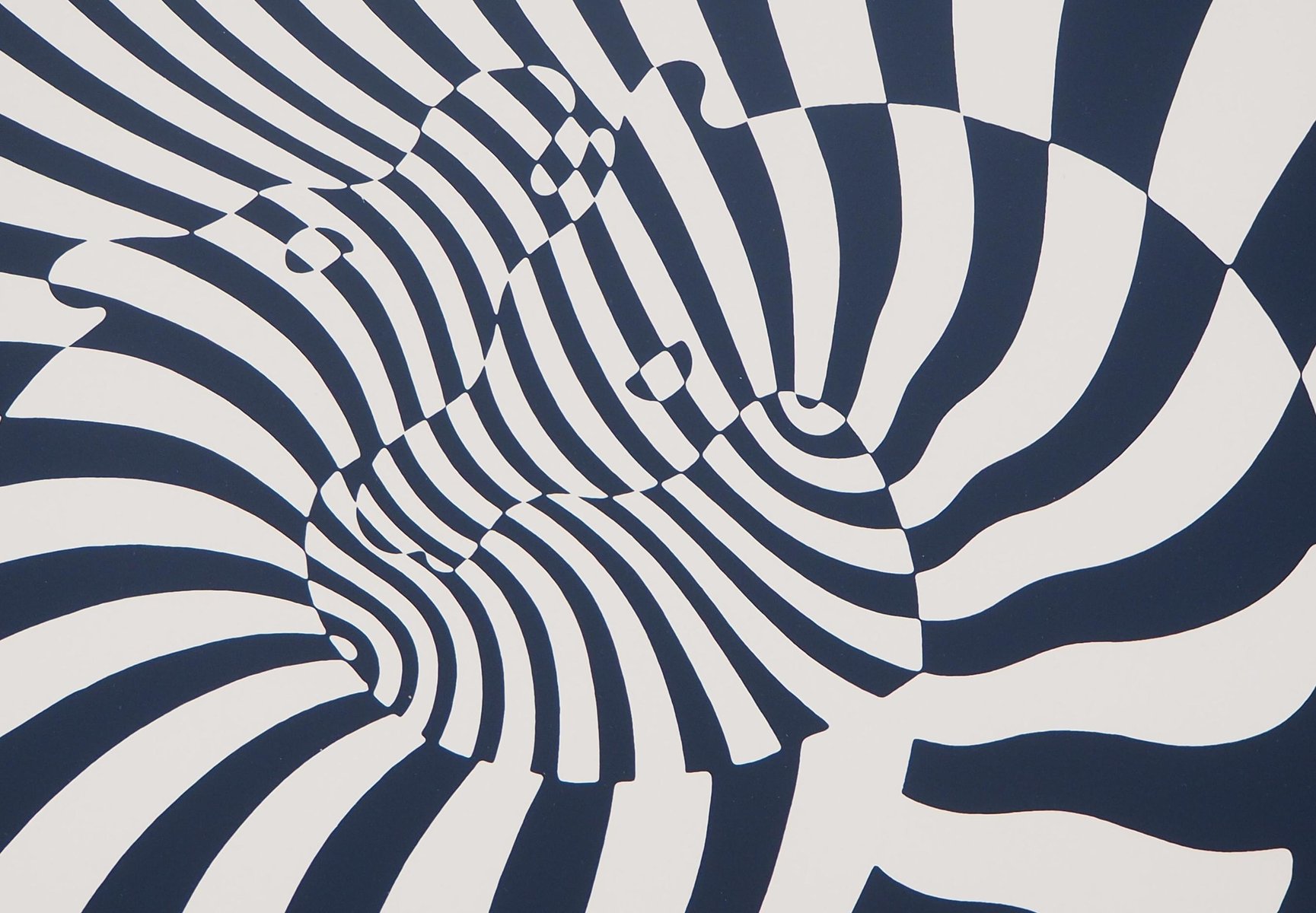 Victor Vasarely, Zebras on a Blue Background, 1975, Siebdruck bei