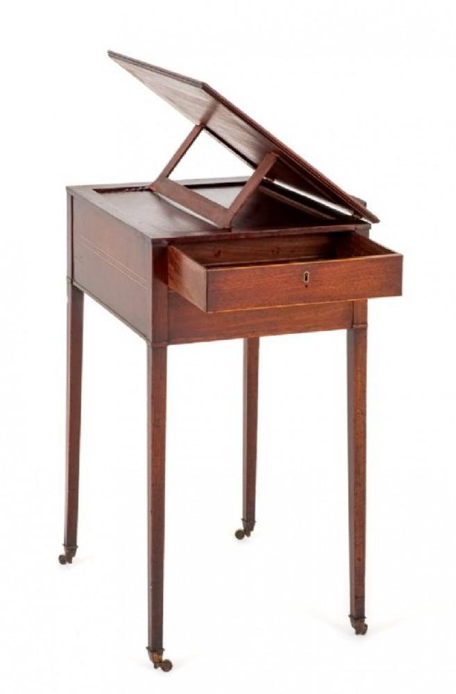 Antique Regency Reading Side Table in Mahogany, 1800s for sale at Pamono