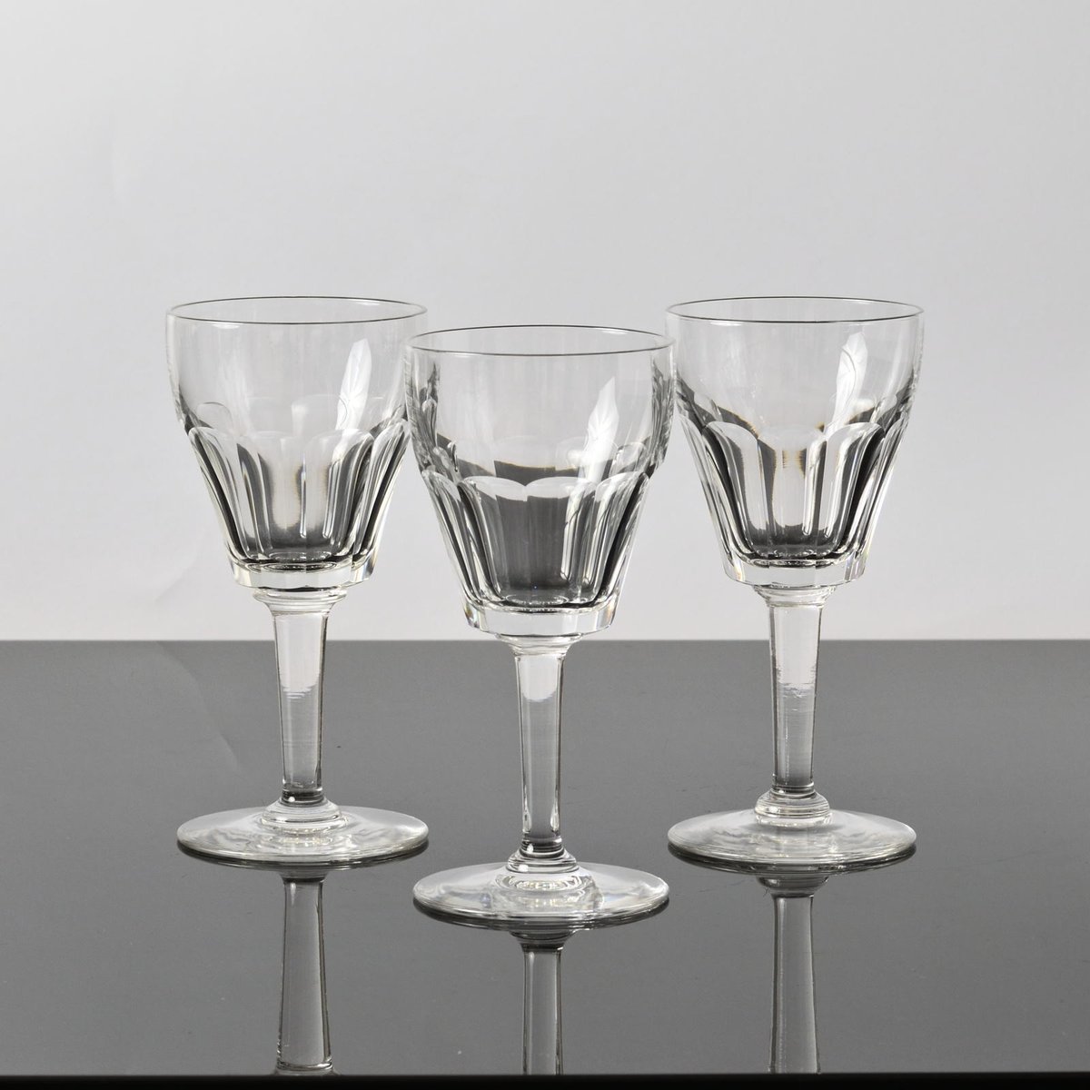 HandCut Crystal Wine Glasses from Val Saint Lambert, 1950s, Set of 10 for sale at Pamono