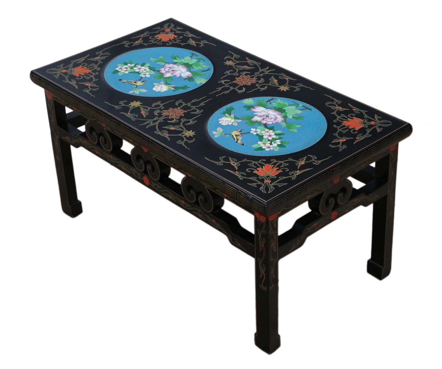 Antique Chinese Black Lacquer Coffee Table, 1950s for sale at Pamono