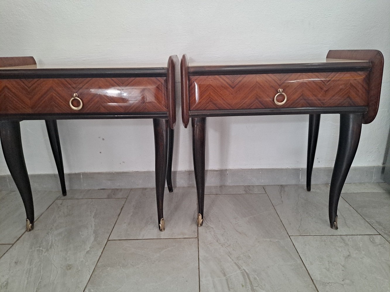 Italian Bedside Tables from MCM, 1950s, Set of 2 for sale at Pamono