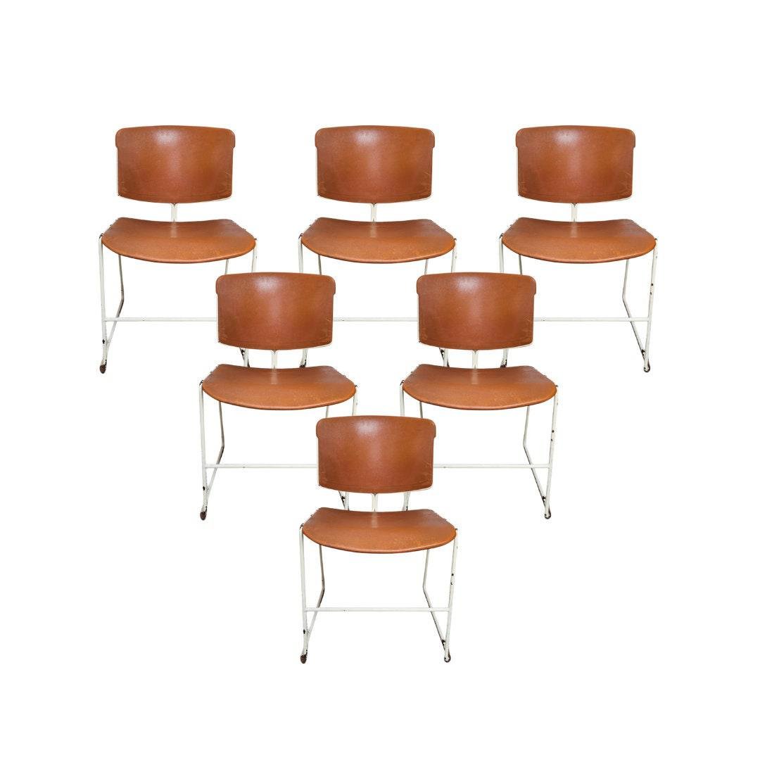 MidCentury Stacking Chairs by Max Stacker for Steelcase, 1970s, Set of