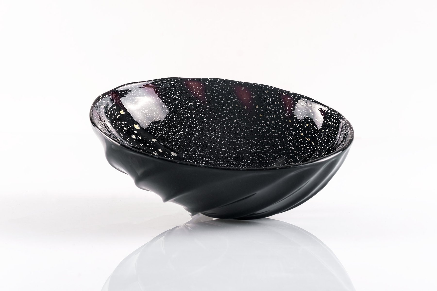 Murano Glass Bowl with Silver Inclusions by Gianni Barbisan, Italy for