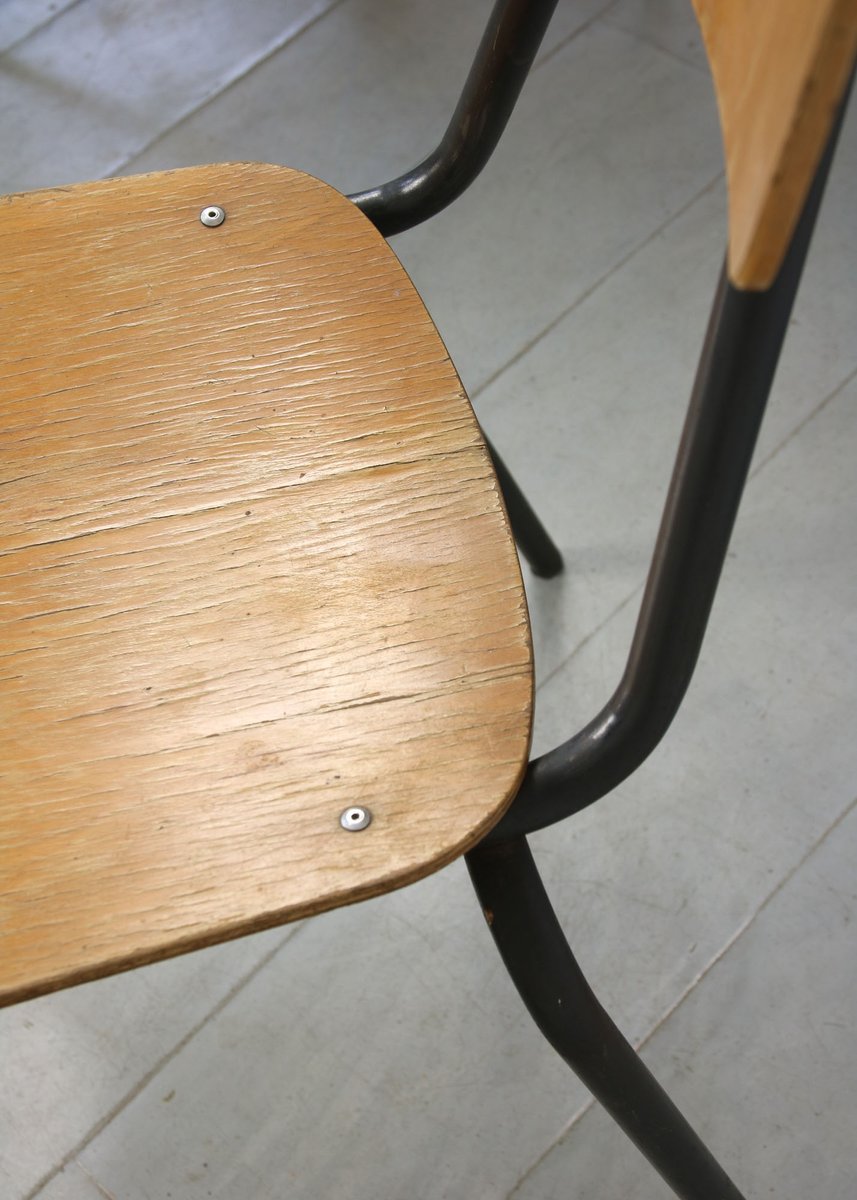 Vintage Plywood School Desk Chair for sale at Pamono