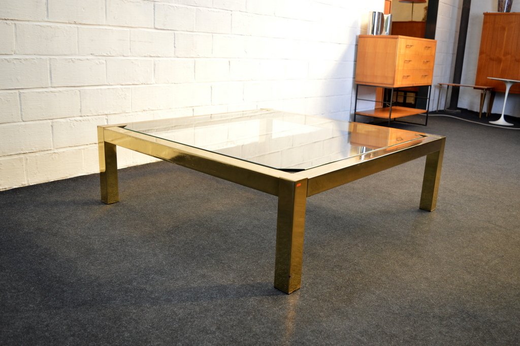 Vintage Gold Leaf Coffee Table from Belgochrom for sale at Pamono