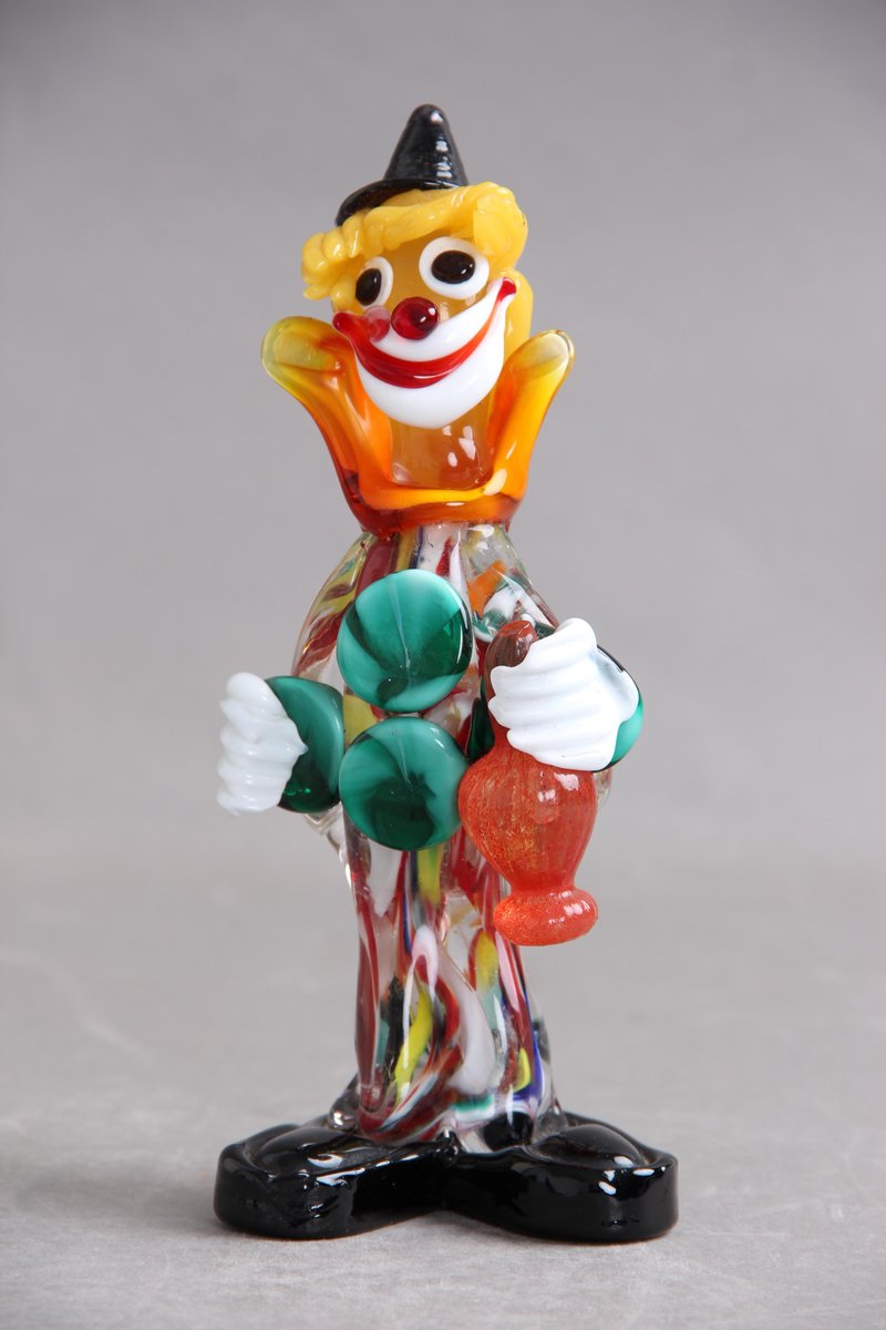 Italian Murano Glass Clown Figurine, 1970s for sale at Pamono