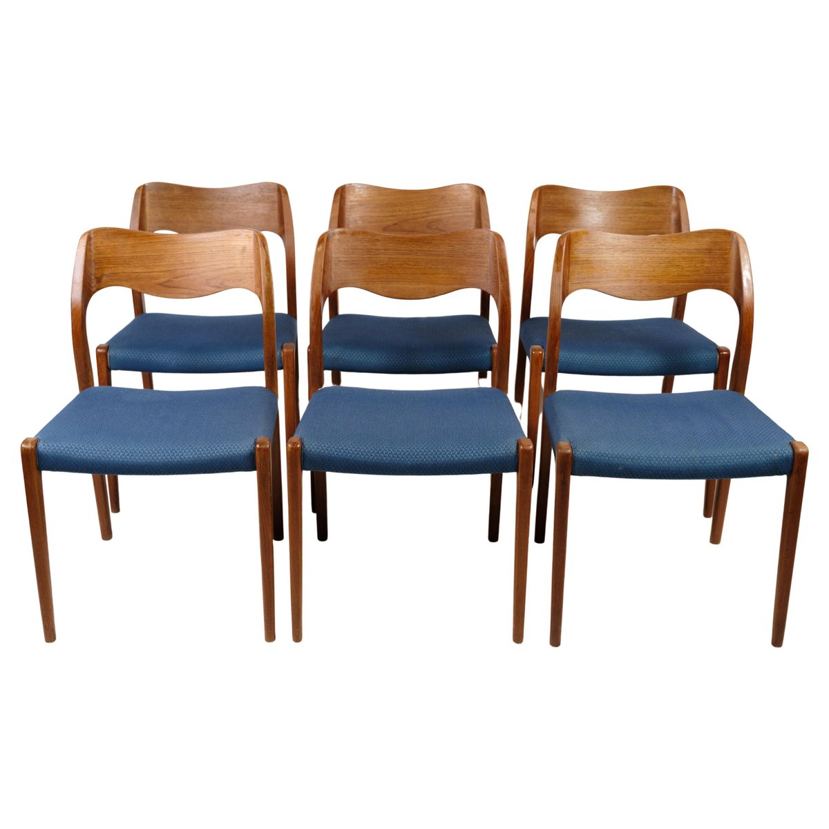 Teak Model 71 Dining Chairs by Niels O. Møller, 1960, Set of 6 for sale
