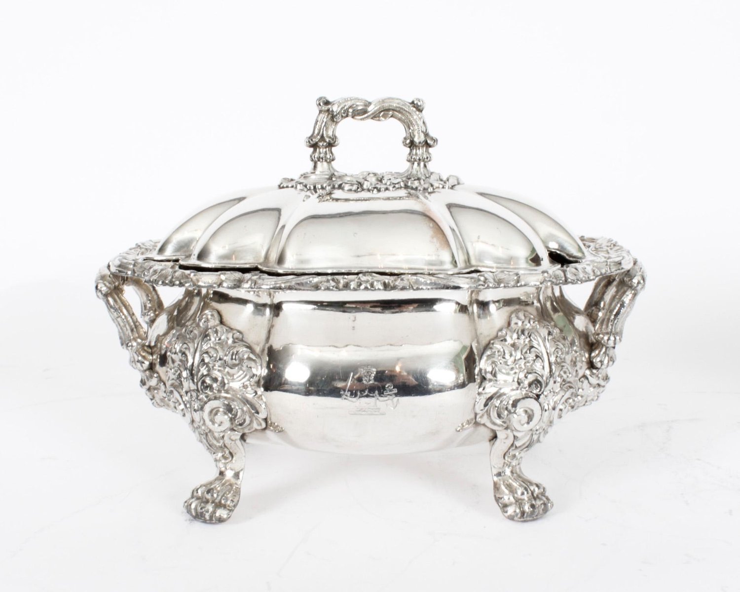 Antique Pair Old Sheffield Oval Sauce Tureens & Covers 19th Century