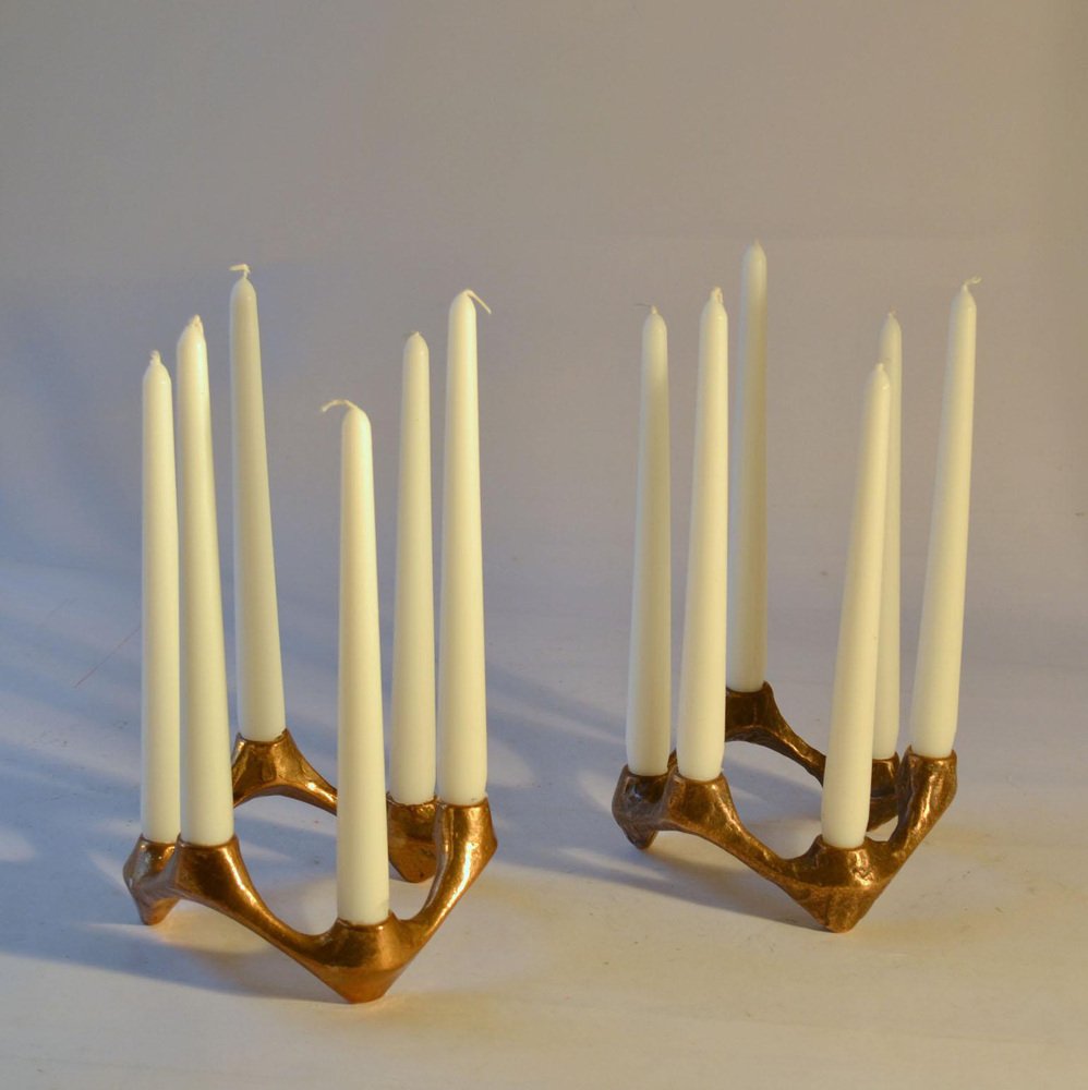 Filo di metallo per candelabri, ovale - M Supporto in ceramica - M