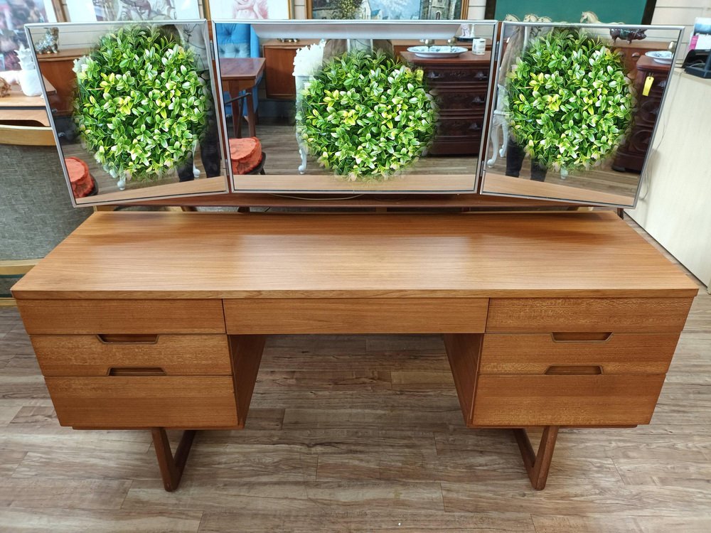 MidCentury Uniflex Dressing Table with Mirror in Teak, 1960 for sale