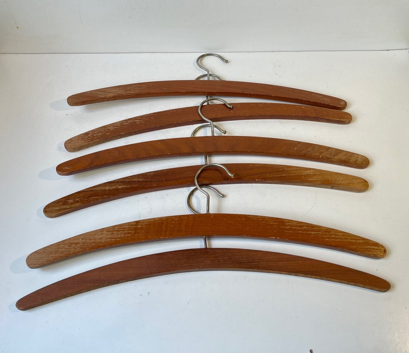 Vintage Danish Teak Coat Hangers, 1960s, Set of 6 for sale at Pamono