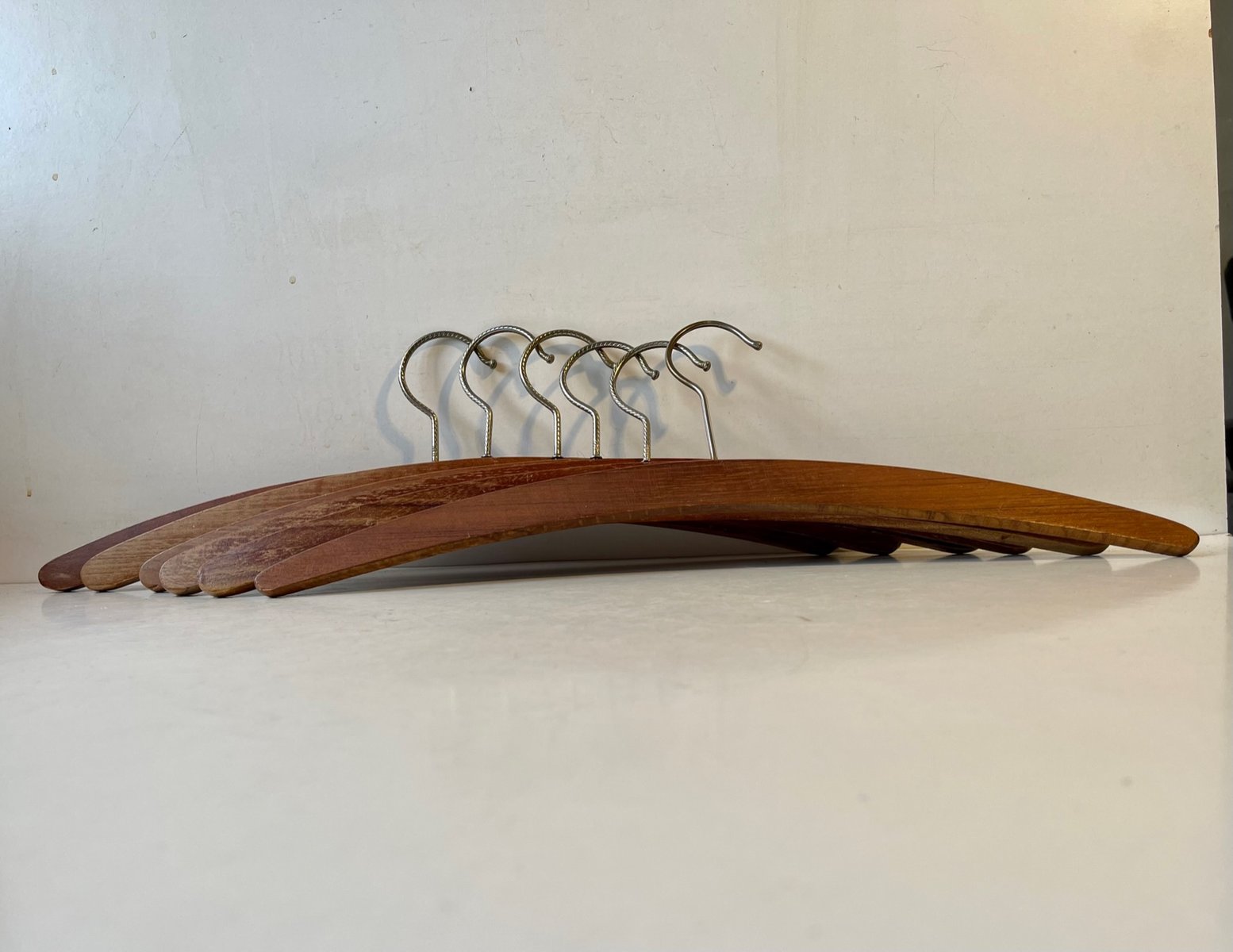 Vintage Danish Teak Coat Hangers, 1960s, Set of 6 for sale at Pamono