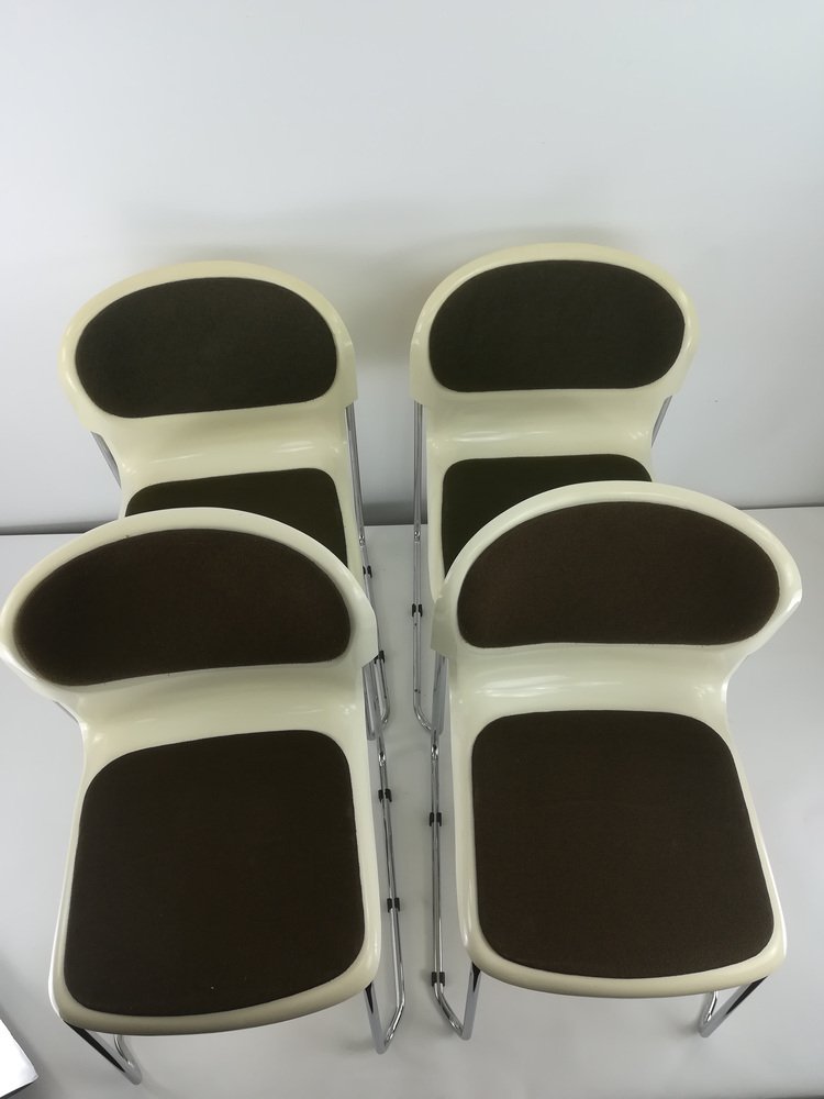 German Chairs Model Swing by Gerd Lange for Drabert, 1980s, Set of 4