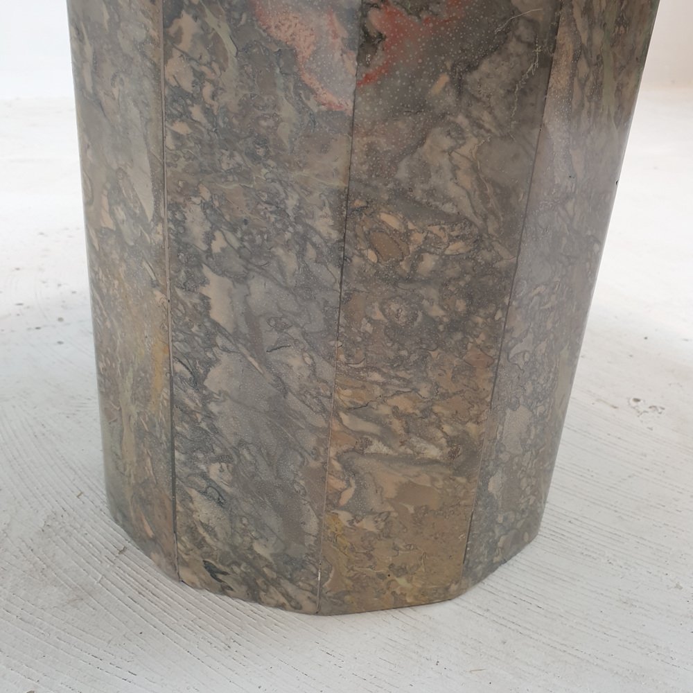 Italian Marble Round Coffee Table, 1980s for sale at Pamono